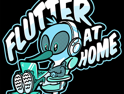 Flutter at Home Shirt Design design drawing illustration photoshop procreate shirt design