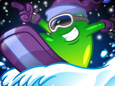 GooBox Illustration "Snow Board" cartoon character illustration
