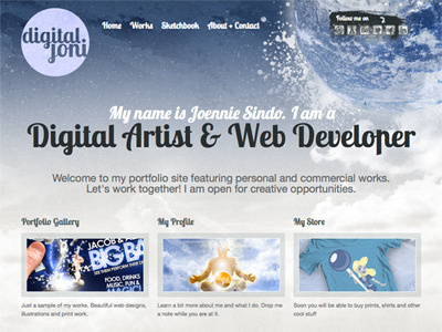 Digitaljoni.com Screenshot personal photoshop texture web design website