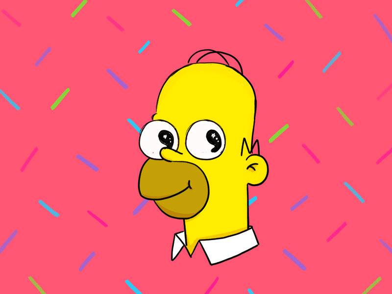 Homer animation donut fan art flirty gif homer illustration simpsons the simpsons wink