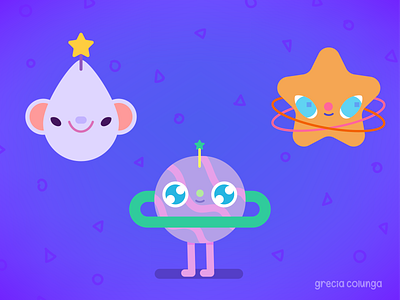 Aliens2 adventure character design children illustration cute doodle friendly funny happy illustration kawaii magic outerspace planets space stars universe vector art vector illustration