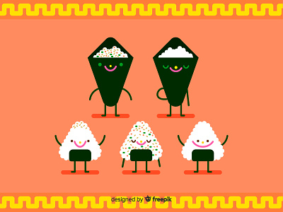 Cute Sushi character design children illustration cute cute art food foodie freebie freedownload illustration illustrations japanise food kawaii sushi sushi roll vector vector illustration