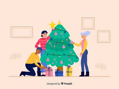 Christmas tree character design christmas decoration christmas tree design doodle free download free vector freebie freepik illustration vector vector illustration