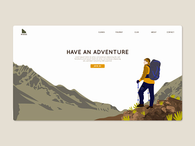 Hiking Landin Page free download free vectors freebie hiking illustration landing page landing page concept landing page download nature design nature landing page outdoors ui vector illustration