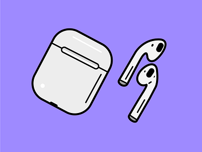 Airpods air pods airpods apple apple design apple devices flat illustration illustrator music