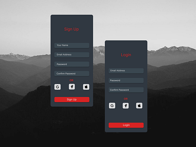 Login & SignUp app design ui ux