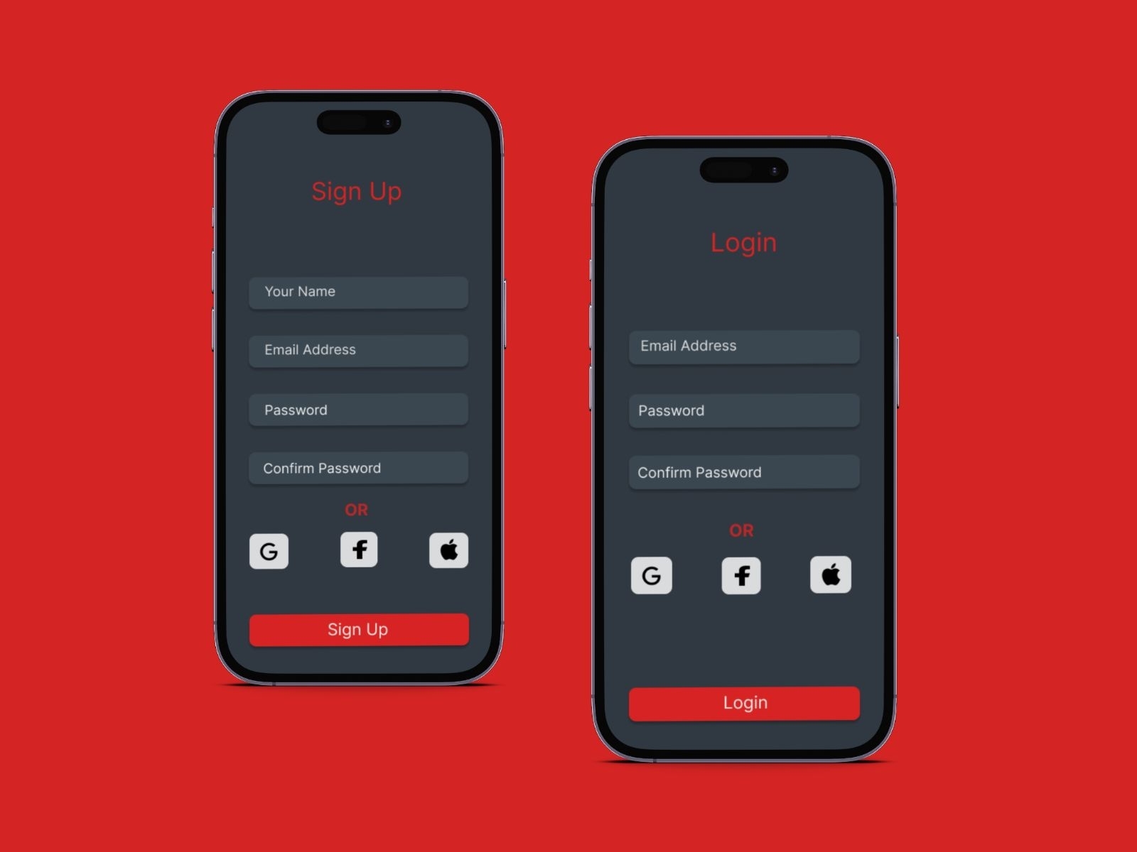 Login and Sign Up screen for mobile app by Aroin on Dribbble