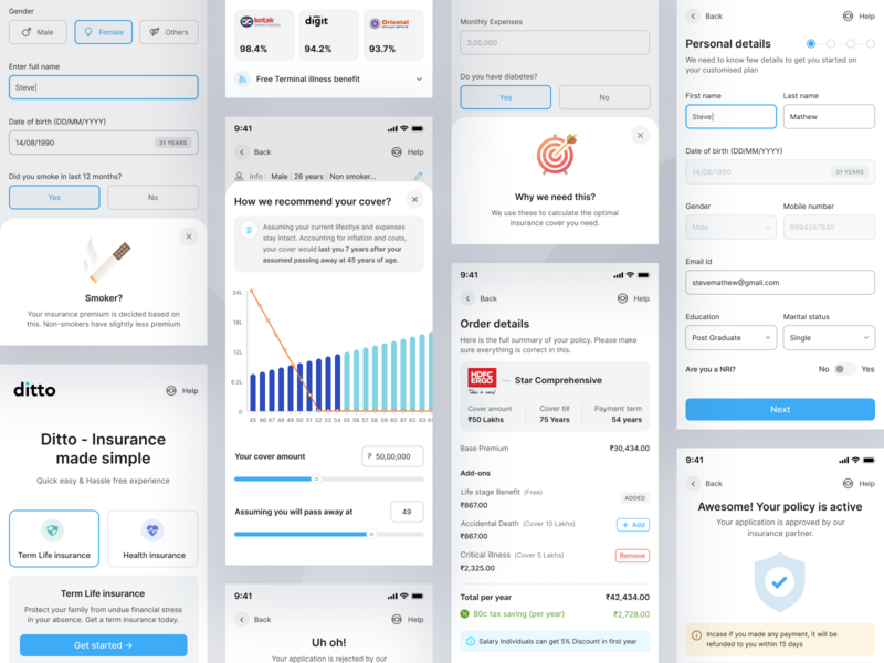 Mobile Responsive blue card design forms graph graphic design grey icon illustration logo minimal modal responsive toast ui ux