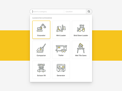 Icon Set for Construction Project construction design flat icon illustration machine minimal vector yellow