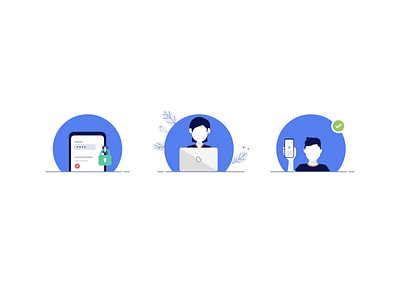 Onboarding Illustrations blue design grey icon illustration ui ux vector