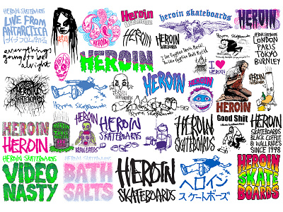 Heroin Logos hand drawn heroin skateboards logos sketchy.