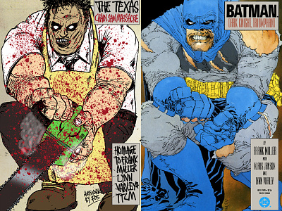 Homage to Miller and Texas Chain Saw Massacre batman dark knight dc comics frank miller leatherface texas chainsaw massacre