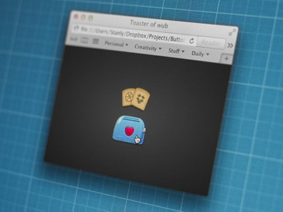 Toaster of wub animation css dribbble dropbox html icon playoff toaster ui ux