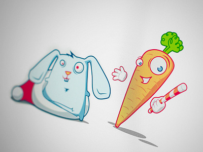 Mr.Carrot & Rabbit carrot christmas illustration magic rabbit trick vector xmas