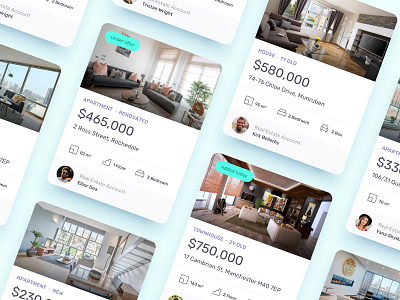 Real Estate - Card Concept apartment card house icons listing real estate