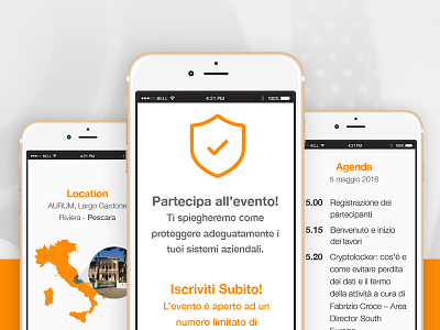 WatchGuard - mobile landing page conference event iphone mobile mobile ui orange responsive