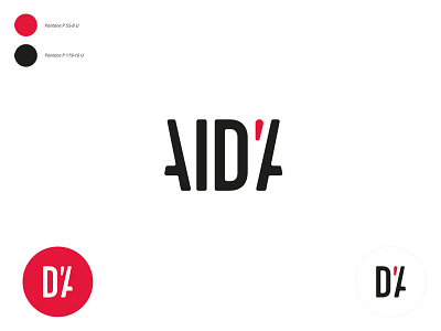 Personal Logo aida apostrophe black lettering logo name logo red symbol