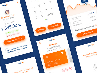 ING Bank App - Redesign Concept bank bank app banking app blue credit card home banking ing mobile mobile app orange redesign redesign concept