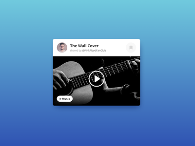 Daily UI #4 audio avatar blue bookmark dailyui gradient music play player reproduction tag video video player