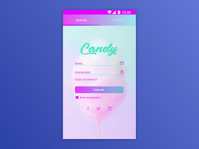 Daily UI #001 candyfloss daily ui pink sign in sweets ui