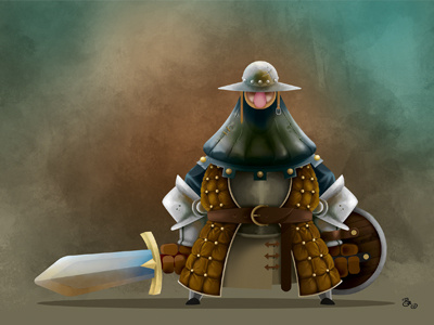 Soldat Dribbble character design photoshop