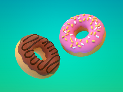 Donuts 3d design food illustration
