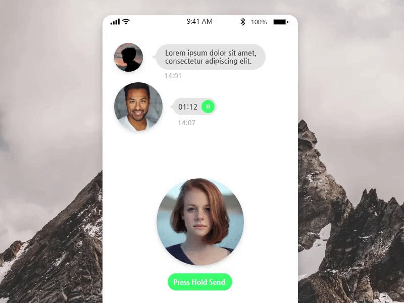 face chat app concept design