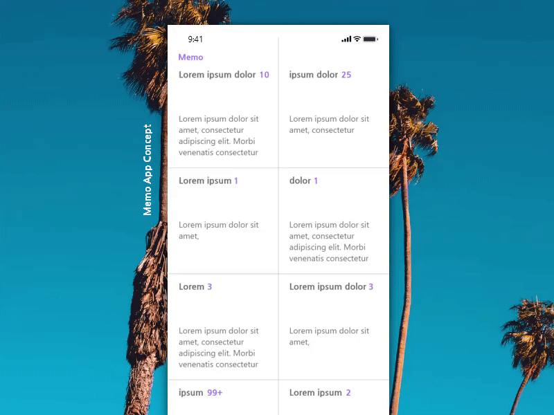 memo app concept memo