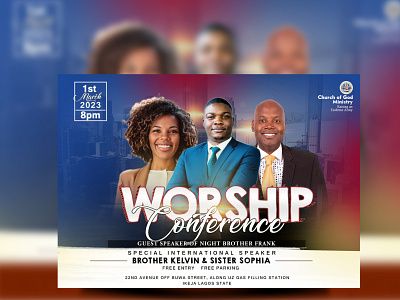 Worship conference postcard design