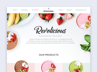 Landing Page Design - Revolicious design desktop fruit landing landing page ui uiux ux web yogurt