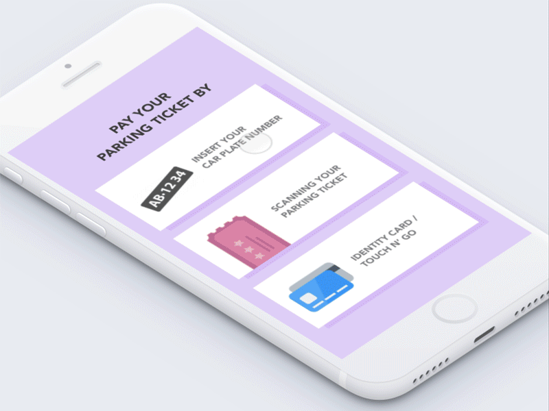 Parking Ticket App animation app mobile principle prototype ui uiux user interface