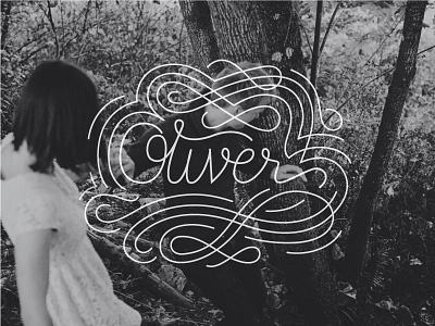 Surname Swashes black and white oliver swash typography