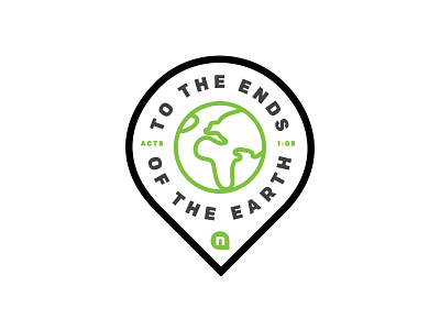 To the ends of the earth badge church earth globe missions newspring world