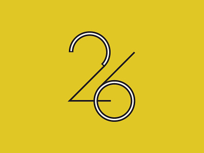 Twenty-Six 26 illustration lines number type