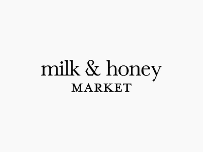 Milk & Honey ampersand black and white branding honey honeycomb logo market milk milk and honey