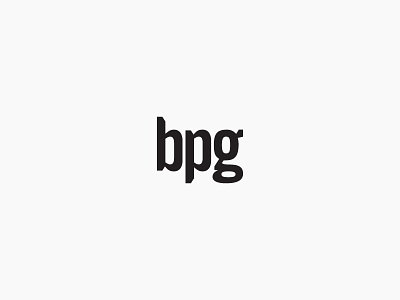 BPG black and white branding logo owen jones portland trade gothic typography wordmark