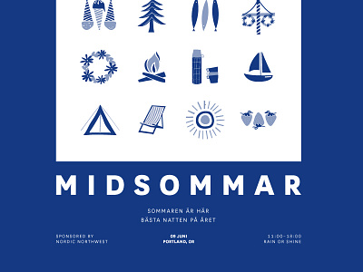 Midsommar 2018 illustration layout midsommar midsummer portland solstice summer sverige swedish type typography