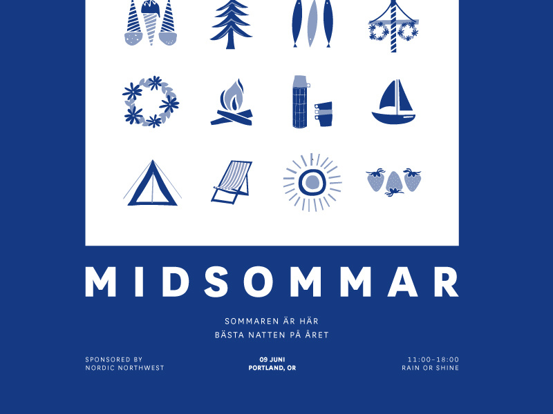 Midsommar 2018 portland illustration typography type swedish sverige summer solstice midsummer midsommar layout