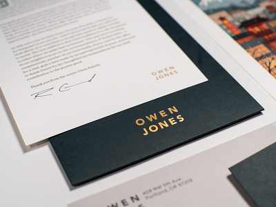 Owen 2018 Holiday Card agency branding card christmas gold foil graphic design layout oregon owen jones portland typography