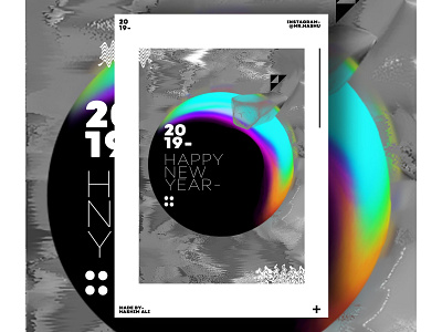 Happy New Year 2019 - ∆ @Mr.Hashu ∆ 2019 art cover creative design design daily flat gradient graphic design happy illustration mesh tool new poster typography web design year