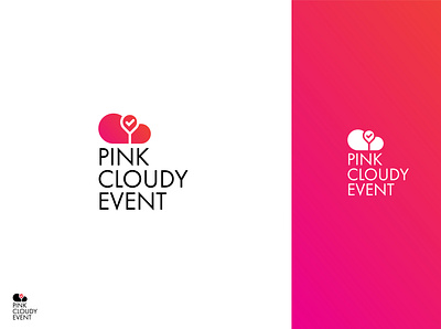 Pink Cloudy Event balloon branding cloud design event flat grid logo logo management mangement memorable minimal pink logo planning