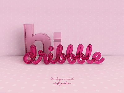 Hello dribbble!! 3dillustration 3dtype acrylic acrylics c4d colorful cute debut designers dots graphicdesign hellodribbble illustration illustrator photoshop pink type