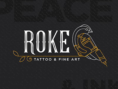 Roke bird branding dove icon line linear linelogo logo sparrow tatoomachine tattoo vector