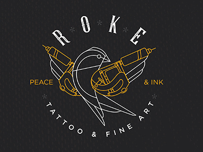 Roke version II bird branding dove icon line linear linelogo logo sparrow tatoomachine tattoo vector