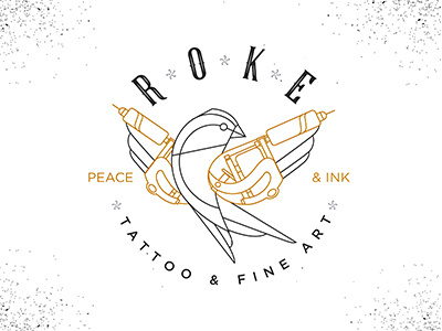 Roke white version bird branding dove icon line linear linelogo logo sparrow tatoomachine tattoo vector