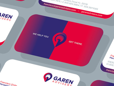Business Card Garen Advicers branding fabiopantoja g googlemaps locator logo logotype nicaragua pointer real state