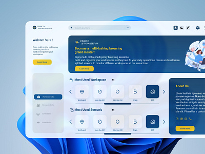 Crypto Browser Dashboard Style UIUX app crypto browser design desktop ui ux