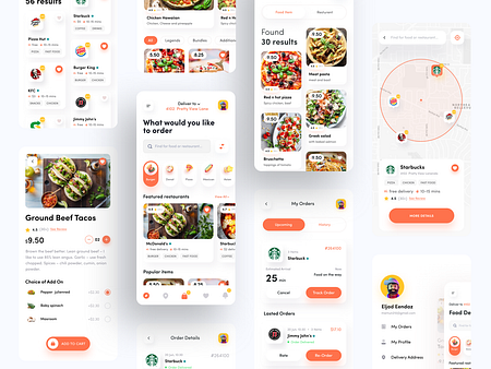 Food Delivery UI Kit by Ashfak Ahmed Sayem for Prelook Studio on Dribbble