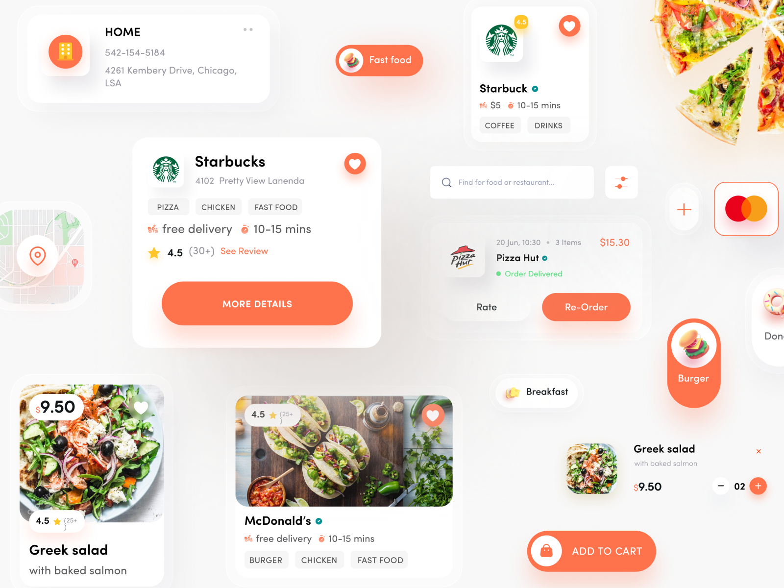 Food Delivery UI Kit by Ashfak Ahmed Sayem for Prelook Studio on Dribbble