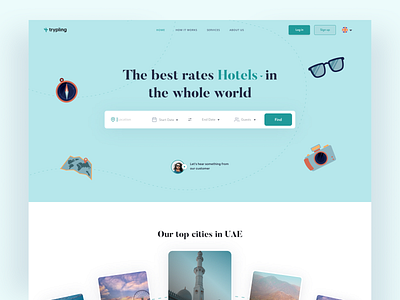 Travel landing page concept